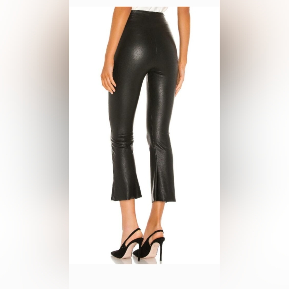 Commando Pants Faux Vegan Leather Cropped Flare Pull On Leggings Black Size XL